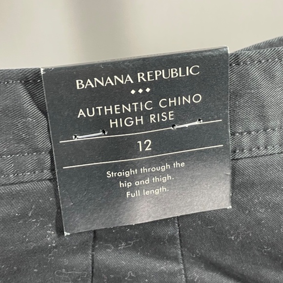 NEW Banana Republic Pants Womens 12 black chino straight leg preppy casual - Picture 6 of 10